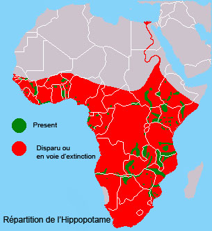 Rpartition de l'hippopotame