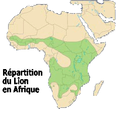 repartition du lion en Afrique