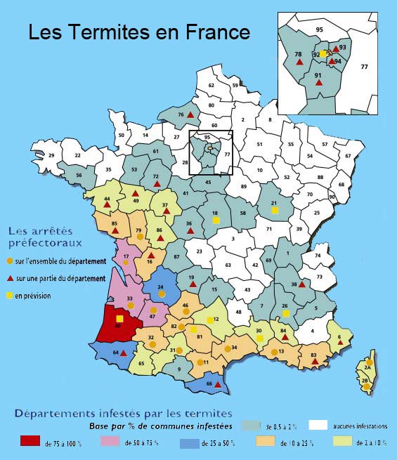 repartition des termites en france